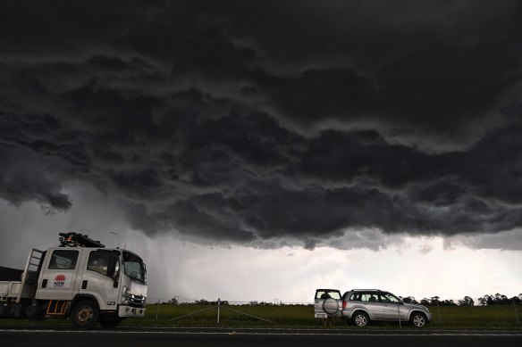 A powerful supercell storm tore through Sydney north-west suburbs bringing large hail on Thursday night.