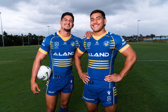 Eels’ young guns Dylan Brown and Will Penisini.