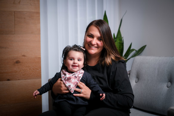 Joanna Masri with five-month-old daughter Amilia.