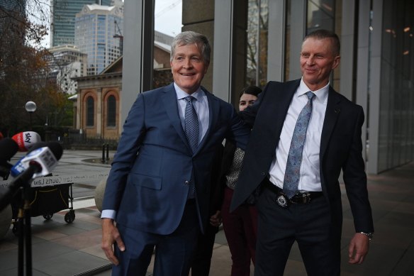 Steve Johnson (left) and Detective Chief Inspector Peter Yeomans after the sentencing of Scott White for Scott Johnson’s manslaughter.