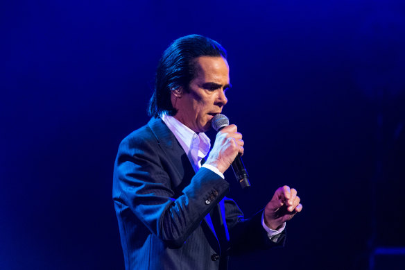 Nick Cave performs at the Sydney Opera House on Friday night. 