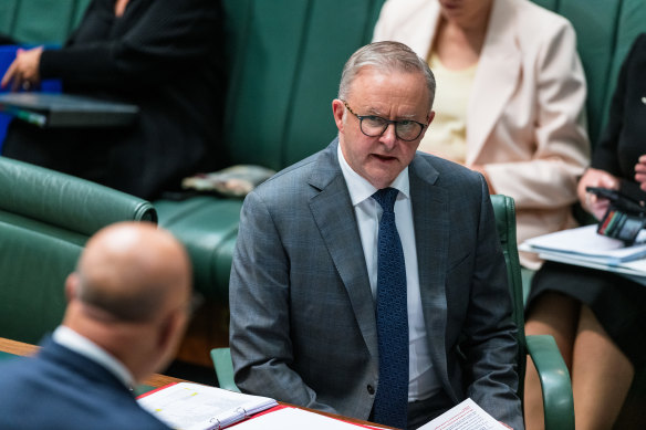 Prime Minister Anthony Albanese in parliament on Monday.