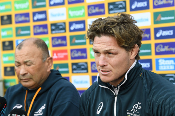 Eddie Jones left long-time Wallaby captain Michael Hooper out of the World Cup squad.