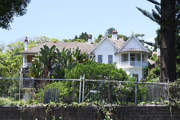 Crumbling beauty: Elaine in its current state at Point Piper.
