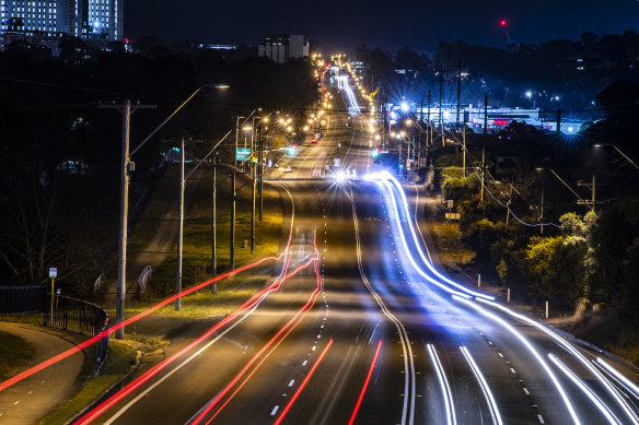 Ghost towns: light traffic on the Great Western Highway near Kingswood during stricter COVID-19 lockdown rules in August last year,
