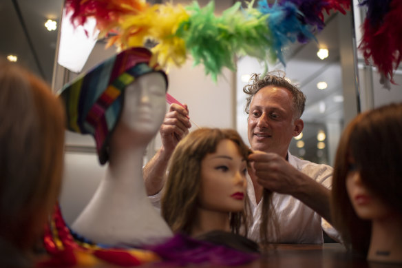 Alan Buki spends countless hours in the leadup to Mardi Gras, creating wigs for parade marchers.