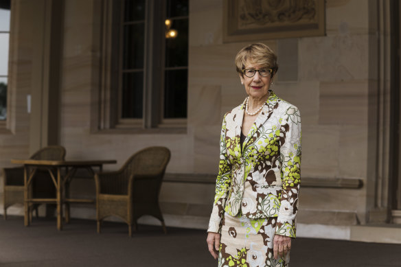 Keeping it supple: Governor Margaret Beazley out the front of Government House. 