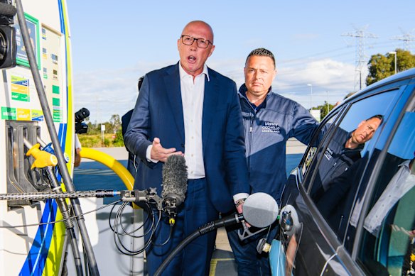 15th times a charm: Dutton drops by a petrol station in Scoresby. 