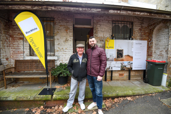 Happy buyer Martin Muscat (right) with his father John Muscat. 