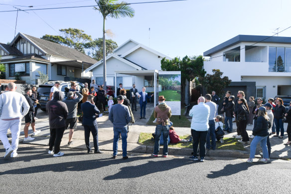 The house sold for $2,505,000 to a couple bidding over the phone.