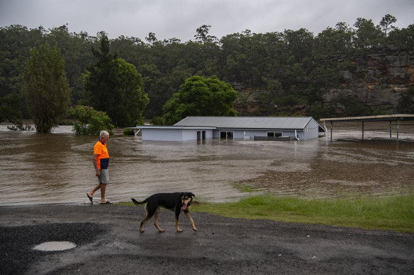 Ken Anderson inspects the inundated sites at Ulibawn Ski Park.