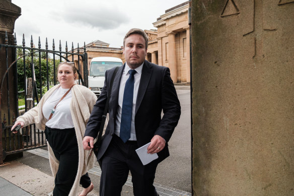 Siblings Lauren Cranston and Adam Cranston at the start of their trial in April 2022.