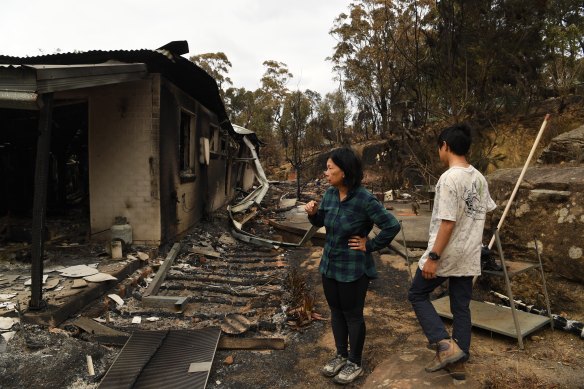 The remains of a home on Station Street, Balmoral. The fires destroyed 20 houses.