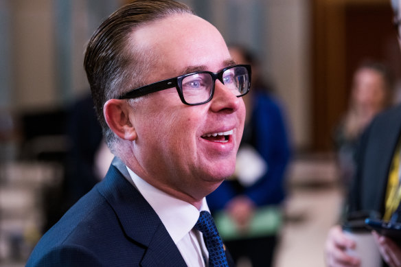 Qantas chief Alan Joyce at the jobs and skills summit in September.