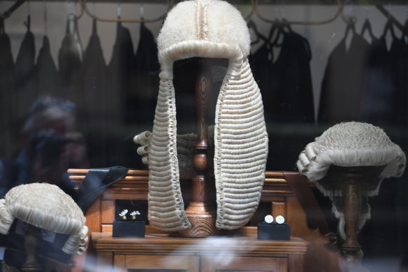 A full-bottomed wig, worn by Queen’s Counsels in NSW.