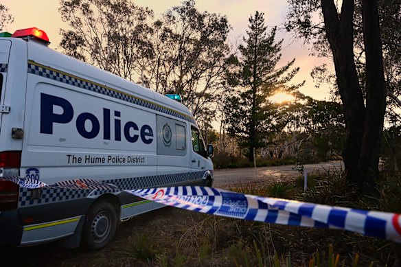 The suitcase was discovered metres from the roadside.