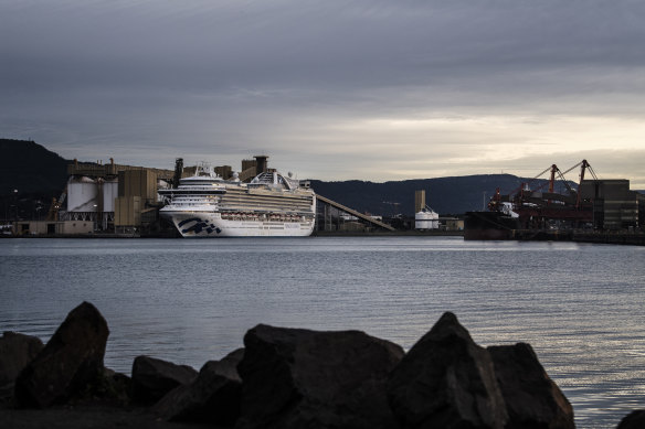 Ruby Princess Cruise Ship docked in Port Kembla.