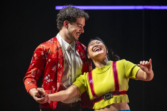 Ari Maza Long and Kristie Nguy in a scene from The Robot Dog.
