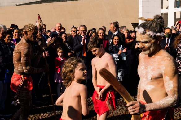 The Welcome to Country was attended by nine Indigenous MPs and senators.
