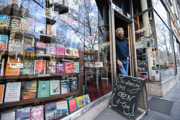 Bill Morton, manager of Paperback Bookshop on Bourke Street.