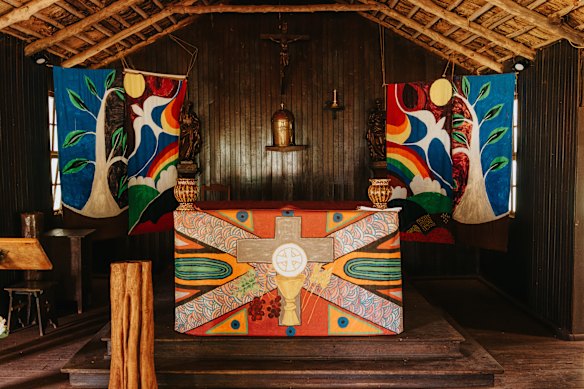 The bush church at Lombadina, built in 1932 during the community’s days as a Catholic mission when cultural practices and local languages were banned.