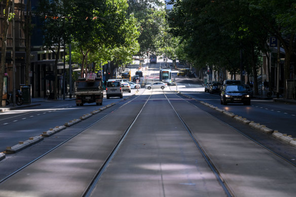 Melbourne’s CBD is almost deserted as shoppers and workers stay at home.