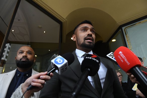 Danushka Gunathilaka after he was found not guilty by a judge of sexually assaulting a Sydney woman last year.