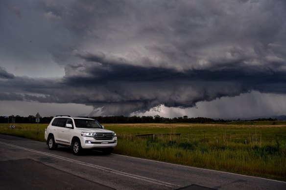 A powerful storm entering Sydney near Londonderry