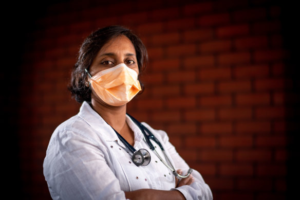 Dr Michelle Ananda-Rajah, photographed in 2020 when working as an infectious diseases specialist.