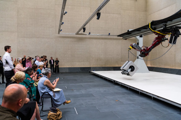 Jordan Wolfson’s Body Sculpture on display at the NGA.