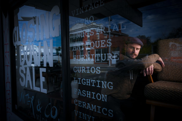 Gareth Cassidy at his store, Hunter and Co. Vintage.