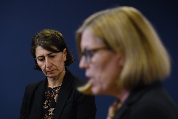 Dr Kerry Chant, right, and NSW Premier Gladys Berejiklian, left.