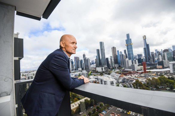 Ashley Williams, pictured at Botanic apartments in Southbank, runs Evolve Developments.