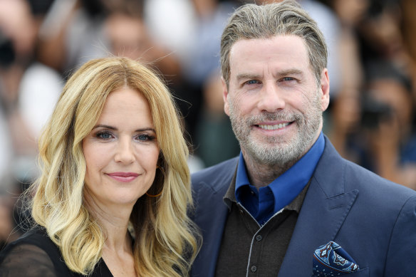 The late Kelly Preston, with her husband John Travolta at the Cannes Film Festival in 2018.