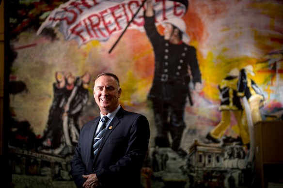 United Firefighters Union secretary Peter Marshall in 2018.