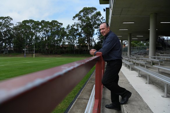 Patrician Brothers head of rugby league Greg Beacroft at the school’s playing field. 