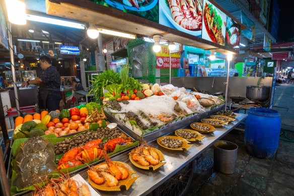 Seafood and more at the night market.