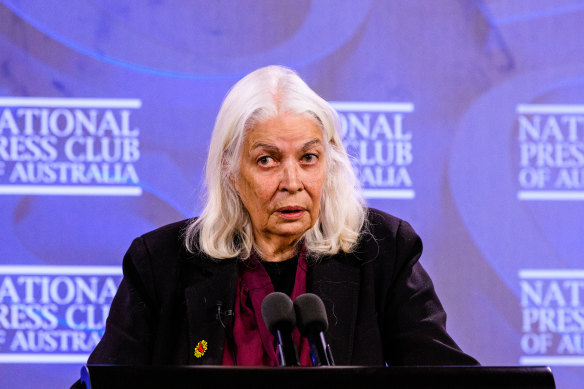 Marcia Langton addresses the National Press Club on Wednesday.