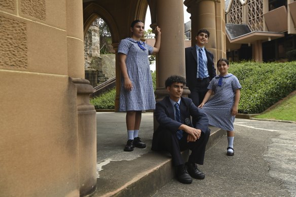 Sarah Lichaa, 11, Matthew Lichaa, 14,  Isaac Lichaa, 12, and Yasmin Lichaa, 8, will be able to go to school together.