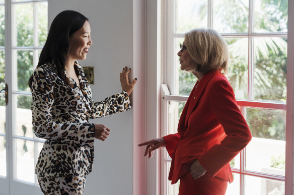 Carla Zampatti and singer Dami Im at Carla’s home in Woollahra. Zampatti was the featured designer at Melbourne Fashion Festival and Im performed during the show. December 2018. 