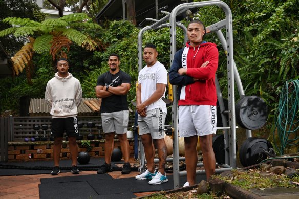(From left) Latu Fainu with his brothers Sione, Manase and Samuela.
