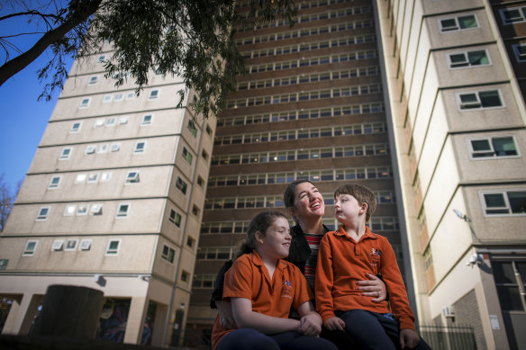 Penelope Drummond and her children Kate and Alex live in the Richmond housing estate. 