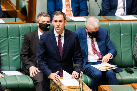 Treasurer Jim Chalmers delivers the ministerial statement on the economy on Thursday.