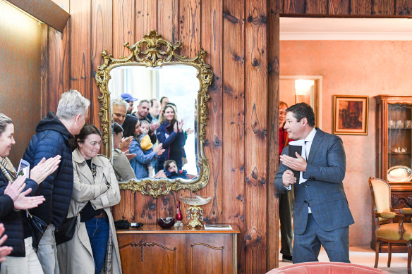 Auctioneer Scott Kennedy Green during the successful Vaucluse auction.