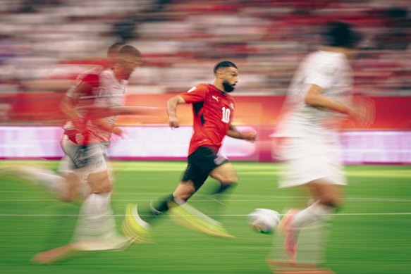 Mohamed Salah jogando contra a Nova Zelândia.