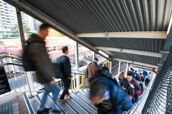 Commuters have had to navigate stairs to get to and from platforms at Redfern station for decades.