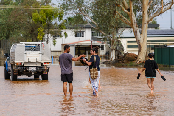 Floods in western Queensland today.
