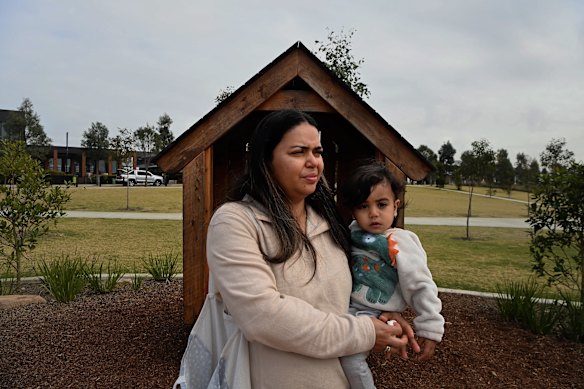 Samita Ghimire, with her son Sahas, have dedicated one income to paying the mortgage and has cut back on spending.