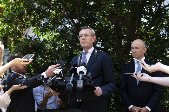 NSW Premier Dominic Perrottet fronts the press after confessing to have worn a Nazi uniform to his 21st birthday.