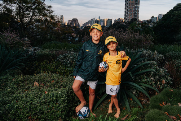 Spencer and Beau Brice from Sydney’s Neutral Bay have become big Matildas fans.
